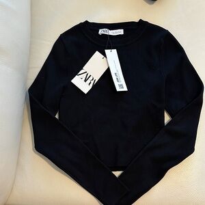 Zara Elegant Black Long Sleeve Top
